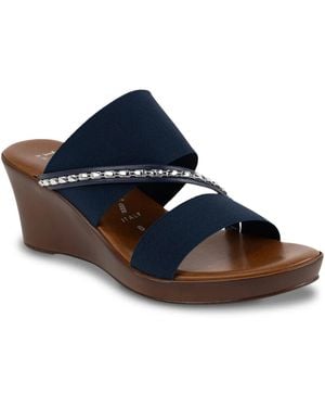 Italian Shoemakers Marcia Wedge Sandal - Blue