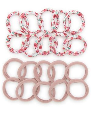 Kelly & Katie Neutral/Floral Hair Tie Set 20 Pack - Multicolor