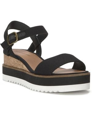 Lucky Brand Temay Platform Wedge Sandal - Black