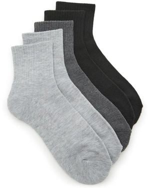 Mix No 6 Athletic Cushioned Performance Quarter Crew Socks 5 Pack - Black