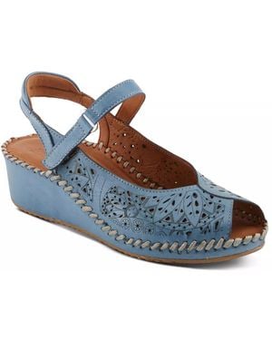 Spring Step Santonio Wedge Sandal - Blue