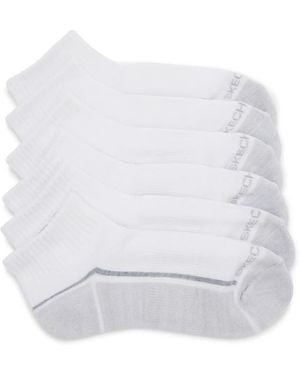 Skechers Terry No Show Socks 6 Pack - White