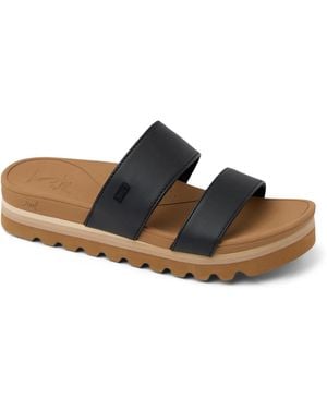 Reef Banded Horizon Hi Wedge Sandal - Black