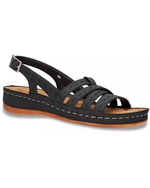 Easy Street Wide Width Kehlani Wedge Sandal - Black