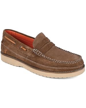 Roan Grid Penny Loafer - Brown