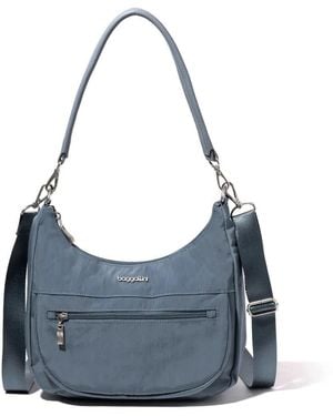 Baggallini Pocket Half Moon Shoulder Bag - Blue