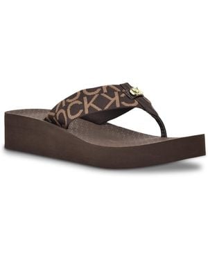 Calvin Klein Meena Wedge Sandal - Brown