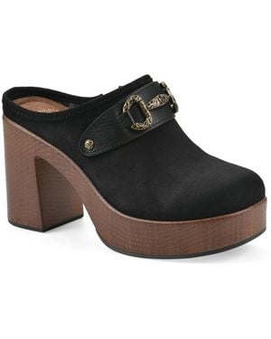 White Mountain Barleys Platform Clog - Black