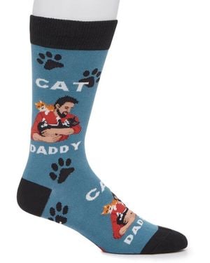 Socksmith Cat Daddy Crew Socks - Black
