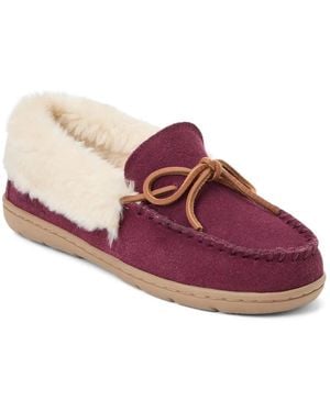 Clarks Suede Moccasin Slipper - Red