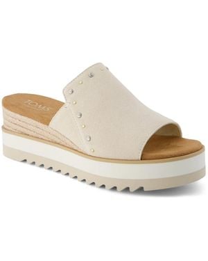 TOMS Diana Mule Espadrille Wedge Sandal - White
