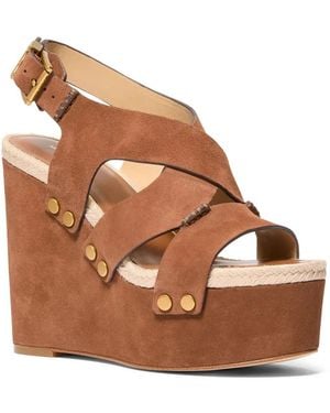 MICHAEL Michael Kors Raven Platform Wedge Sandal - Brown