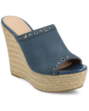 Journee Collection Yari Wedge Sandal - Blue
