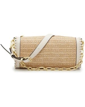 Kelly & Katie Straw Trim Satchel - Natural