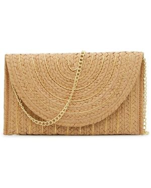 Kelly & Katie Lurex Straw Clutch - Metallic