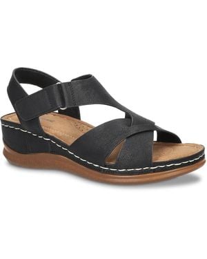 Easy Street Lani Wedge Sandal - Black