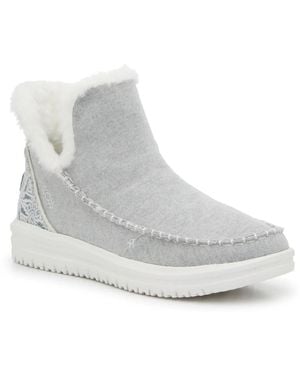 HEYDUDE Camden Cozy Trim Slipon - White