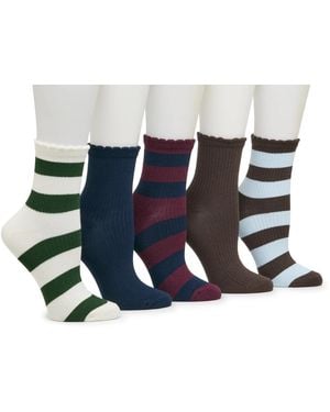 Kelly & Katie Rugby Stripe Ankle Socks 5 Pack - Blue