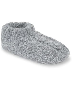 Lemon Cable Knit Slipper Socks - Gray