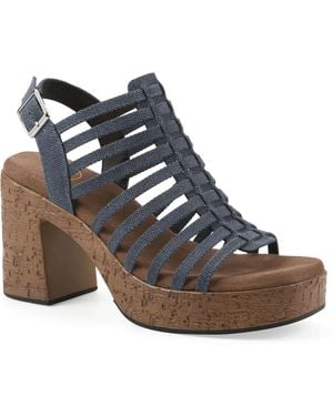 White Mountain Barbea Platform Sandal - Black