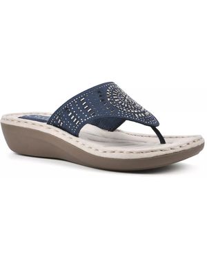 White Mountain Cienna Wedge Sandal - Blue