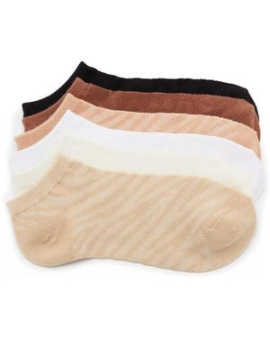 Mix No 6 Animal No Show Socks 6 Pack - Natural