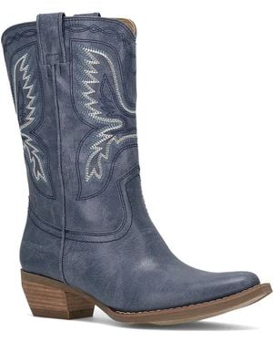 Frye & Co. Irlene Short Deco Stitch Western Boot - Blue