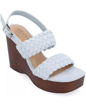 Journee Collection Ayvee Wedge Sandal - White