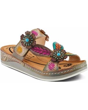L'ARTISTE Pillowsoft Wedge Sandal - Blue