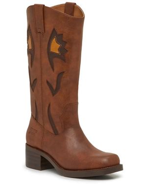 Frye & Co. Miranda 10 Flower Western Boot - Brown