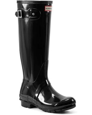 HUNTER Original Tall Gloss Rain Boot - Black