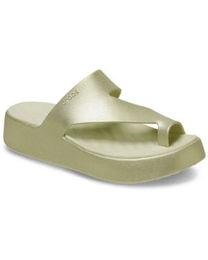 Crocs™ Getaway Metallic Platform Sandal - Green