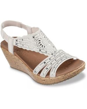 Skechers Beverlee Dazzling Charm Wedge Sandal - White