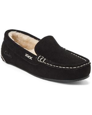 Clarks Driver Moccasin Slipper - Black