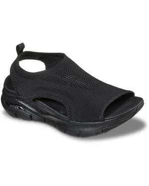 Skechers Cali Catch Arch Fit Wedge Sandal - Black