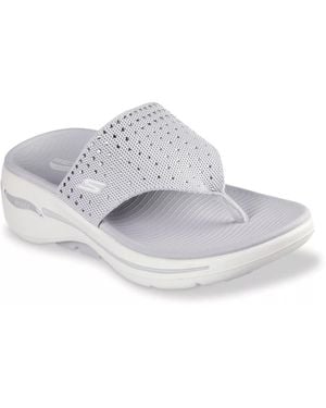Skechers Go Walk Arch Fit Glam Wedge Sandal - White
