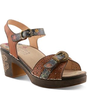 L'ARTISTE Upper Buck Platform Sandal - Black