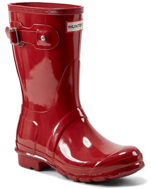 HUNTER Original Short Gloss Rain Boot - Red