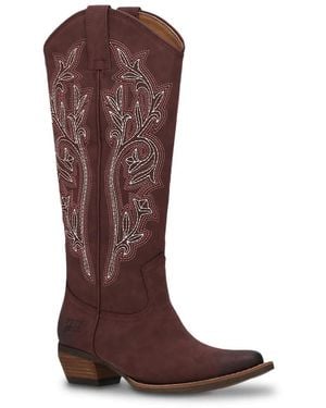 Frye & Co. Irlene Tall Deco Stitch Western Boot - Brown