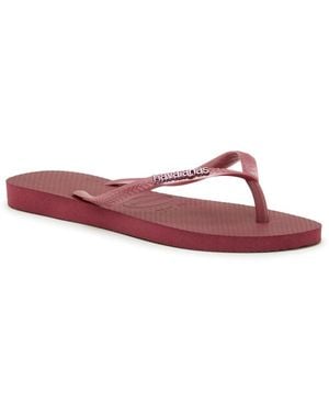 Havaianas Slim Logo Metallic Flip Flop - Red