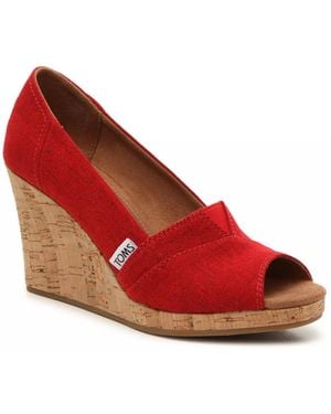 TOMS Classic Wedge Sandal - Red