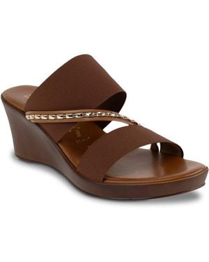 Italian Shoemakers Marcia Wedge Sandal - Brown