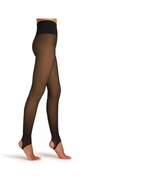 Lemon Opaque Fleece Lined Tights - Black