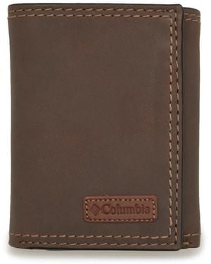 Columbia Leather Trifold Wallet - Brown