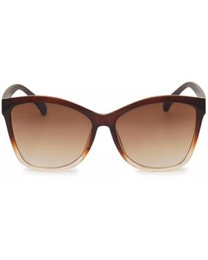 Jessica Simpson Square Cateye Embossed Sunglasses - Brown