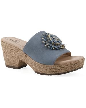 White Mountain Birkley Espadrille Platform Sandal - Gray