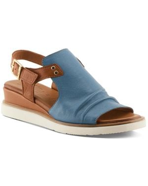 Spring Step Locals Wedge Sandal - Blue