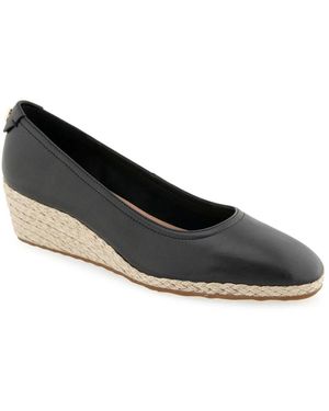 Aerosoles Wide Width Roma Espadrille Wedge Pump - Black