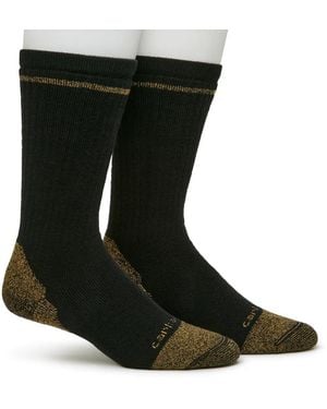 Carhartt Cotton Blend Work Crew Socks 2 Pack - Black