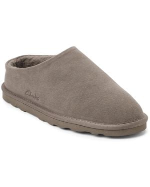 Clarks Suede Clog Slipper - Gray